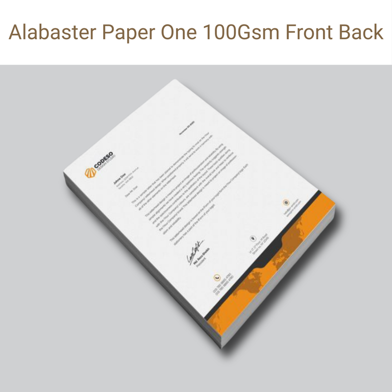Picture of Alabaster Paper One – 100 GSM – Single Side – Qty 5000