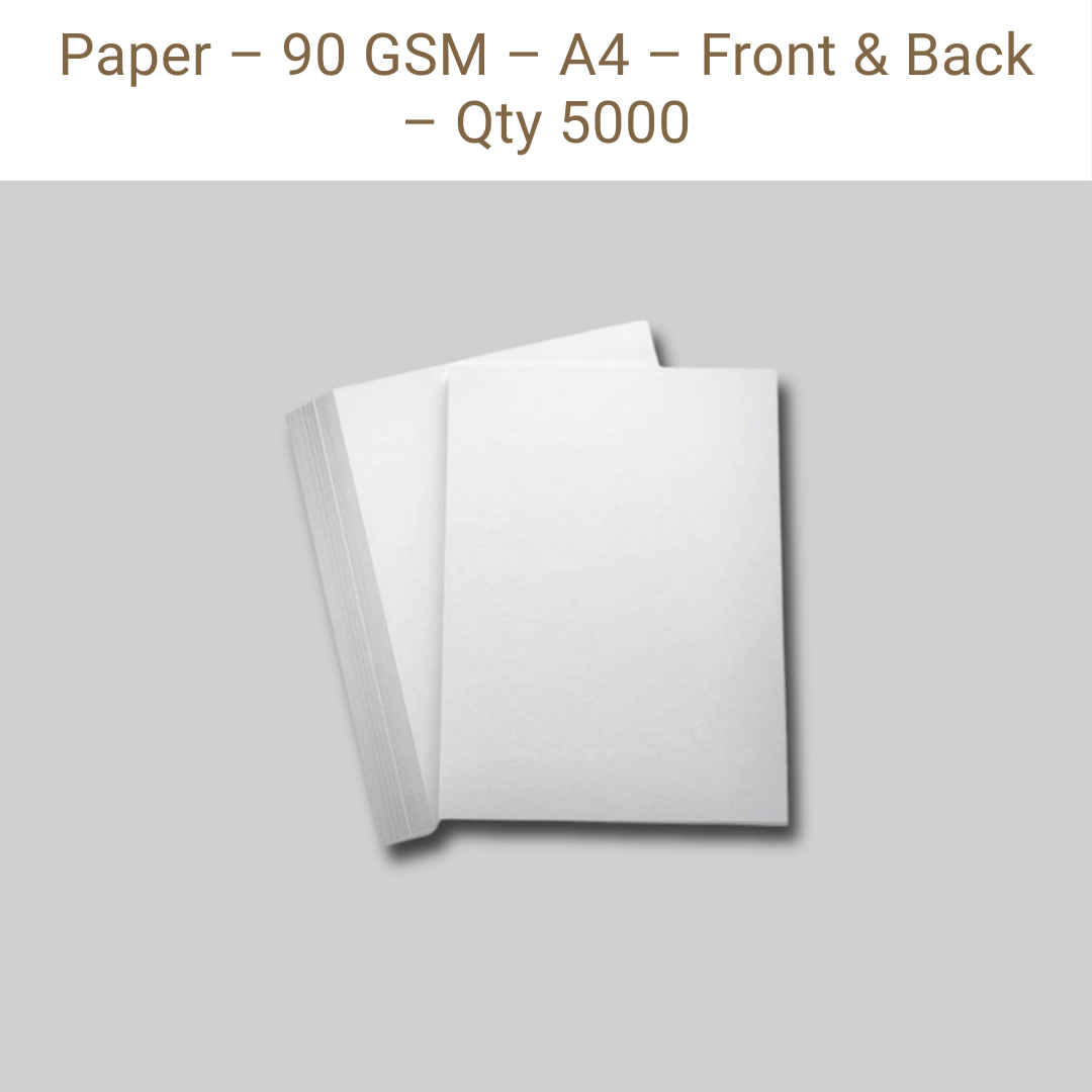 Picture of Paper – 90 GSM – A4 – Front & Back – Qty 5000
