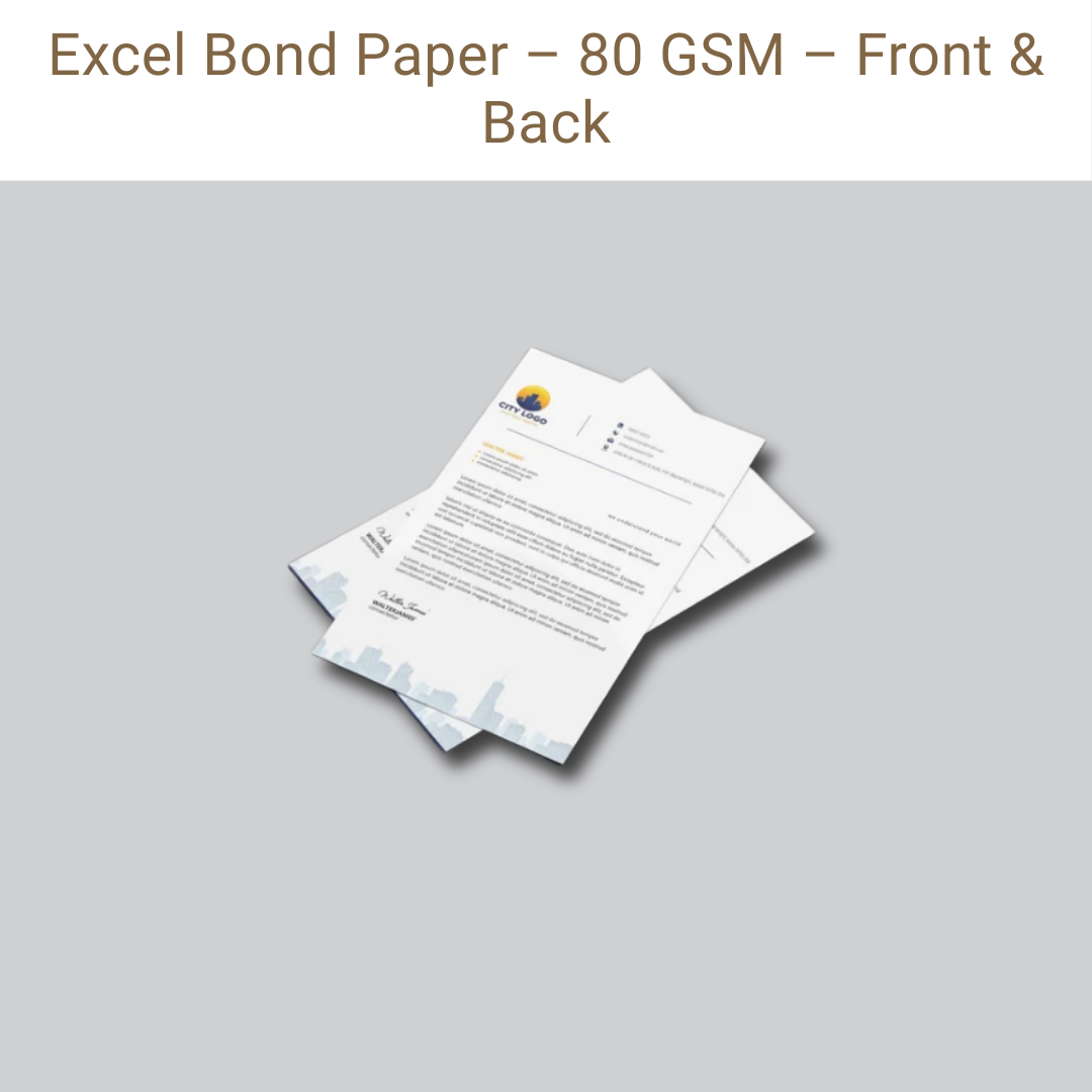 Picture of Excel Bond Paper – 80 GSM – Front & Back
